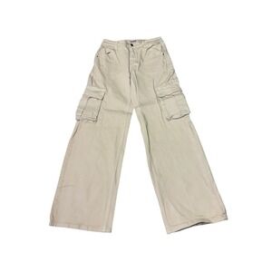Guess Originals Baggy Cargo  Women Pants Beige Size 26x32 Wide Leg Y2k